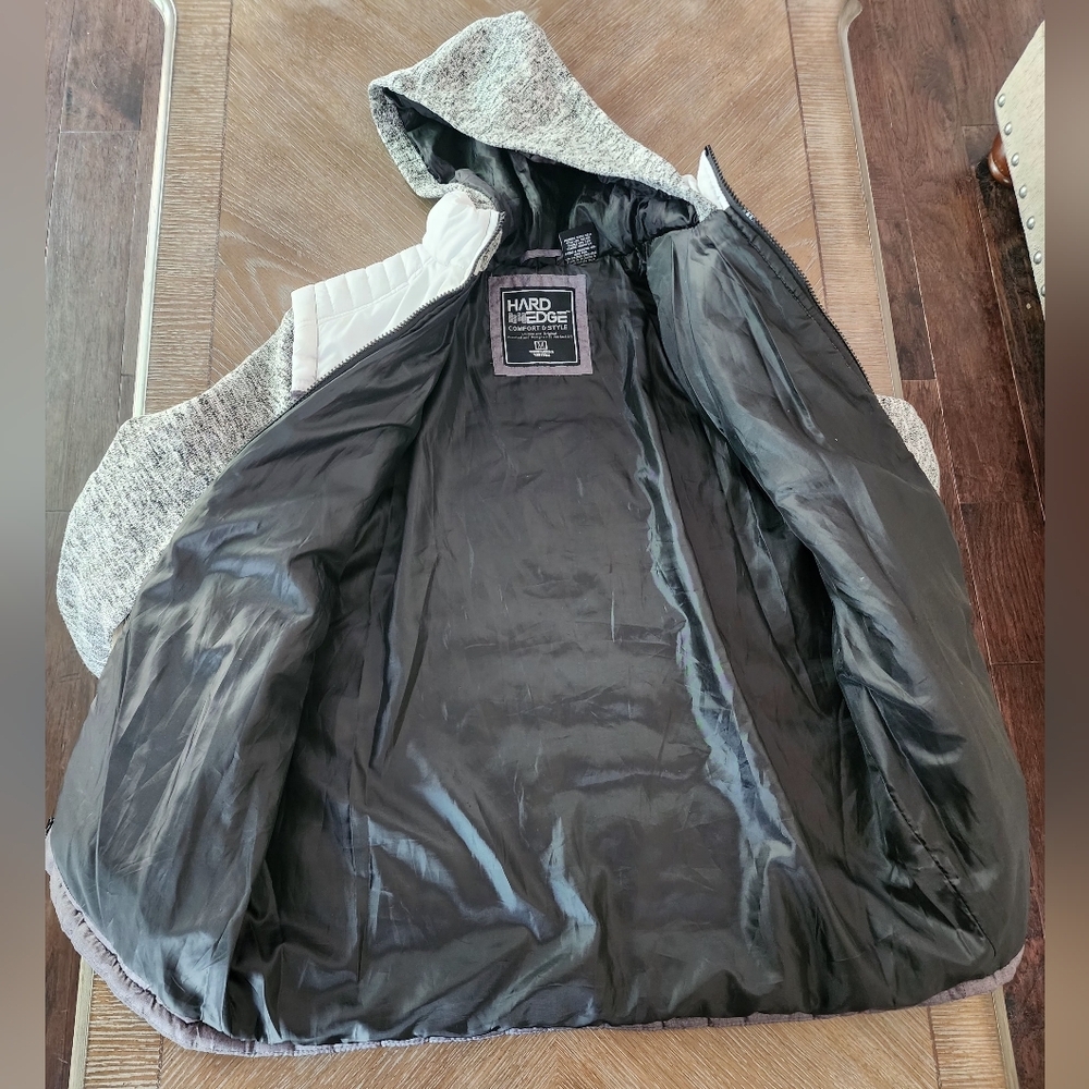 Hard Edge Men's Full Zip Hooded Jacket - Picture 2 of 6